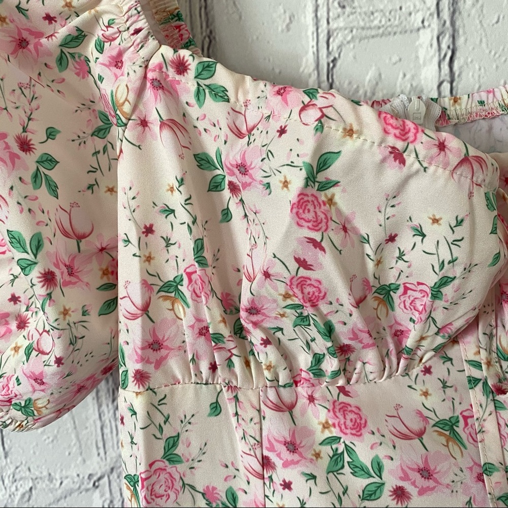 BOHEMIAN STYLE FLORAL PRINT SLIT SIZE MIDI DRESS - Picture 14 of 14